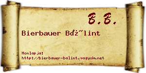 Bierbauer Bálint névjegykártya